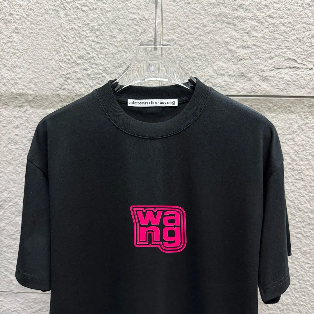 * *alexander 2025 New Arrival Pink wang T Same Style ：Black White Size： S （90-130 ） M （120-150 ） L （140-165 ） XL （160-180 ） XXL （180 ）